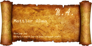 Mettler Alma névjegykártya